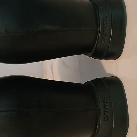 Sorel Joan Of Arctic III Black Leather Zip Boots Chucky Soles 8.5 Waterproof - Picture 8 of 15